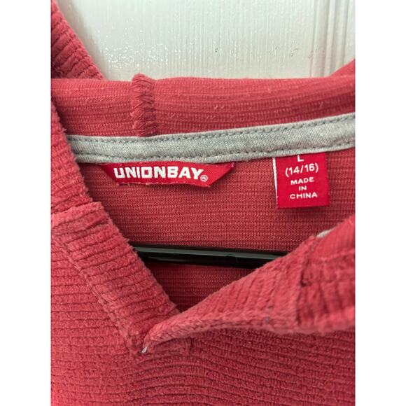 Union Bay Red Velour hoodie pullover size large - Picture 4 of 6